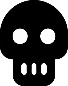 Human skull , death or dead flat vector icon for games and websites