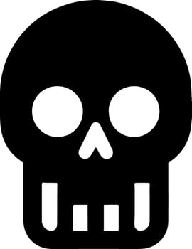 Human skull , death or dead flat vector icon for games and websites
