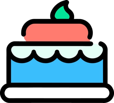 Birthday cake vector isolated icon.