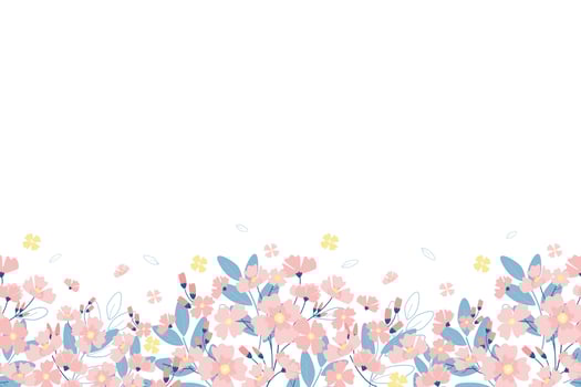 Flower floral border background banner frame vector illustration for Mothers day, fathers day, valentines, spring,  summer, anniversary template decoration for specials day.