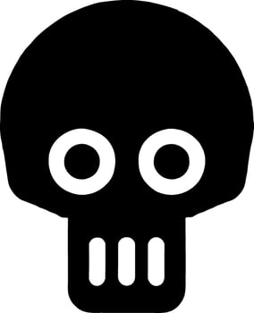 Human skull , death or dead flat vector icon for games and websites