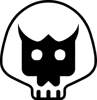 Human skull , death or dead flat vector icon for games and websites