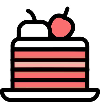 Birthday cake vector isolated icon.