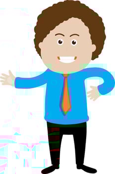 Character of young businessman. vector