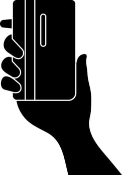 Hand holding payment card. vector