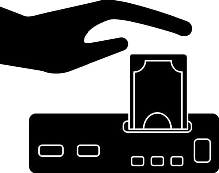 Money in machine. vector