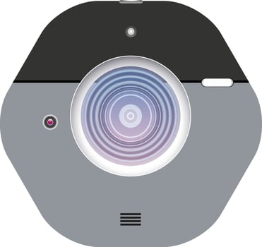 Illustration of camera lens icon. vector