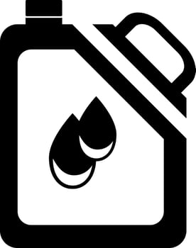 Black and white oil can flat style illustration. vector