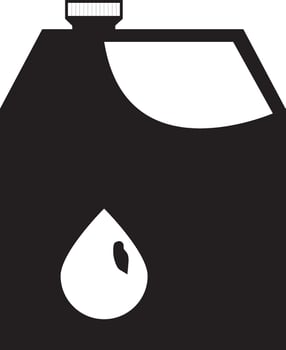 Illustration of a oil jerrycan in Black and White color. vector