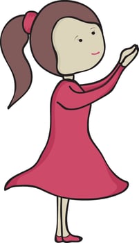Character of a little girl. vector