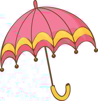 Doodle style pink umbrella icon. vector