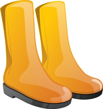 Shiny yellow color boots icon. vector