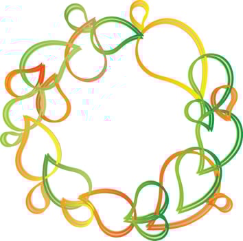 Floral design in safron and green color. vector