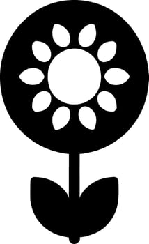 black flower icon vector