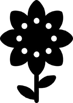 black flower icon vector