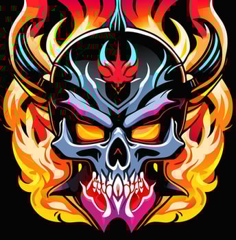 evil face monster cartoon vector