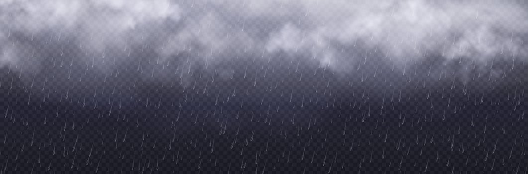 Storm rainy weather effect with water drops vector