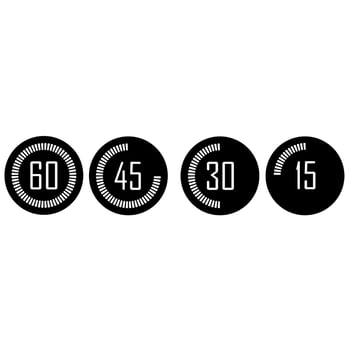 Countdown icon vector. Passage of time illustration sign. Clock symbol. vector