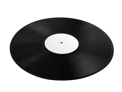 Black vinyl record transparent background png