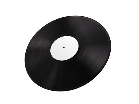 Black vinyl record transparent background png