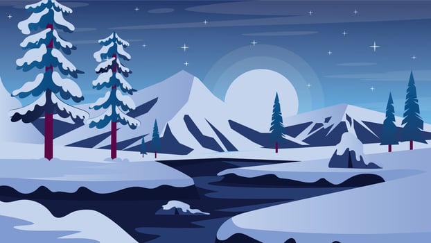 Trendy Frozen Lake vector