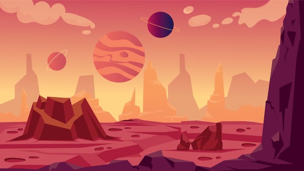 Trendy Planet Landscape vector