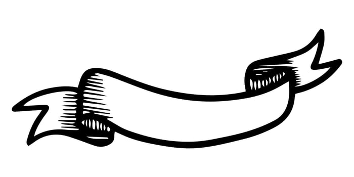 Doodle sketch style of ribbon banner hand drawn illustration. for concept design. vector