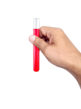 chemical test tube in hand transparent background png