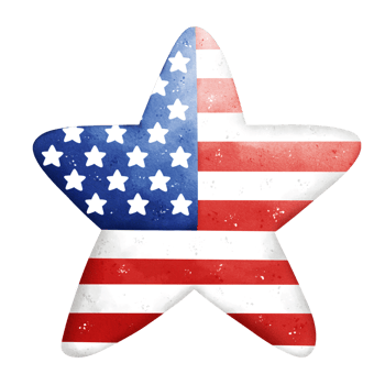 Watercolor patriotic star png