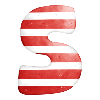 Watercolor patriotic letter S png
