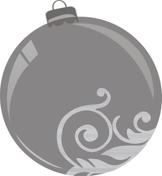 Hand drawn gray christmas ball. vector