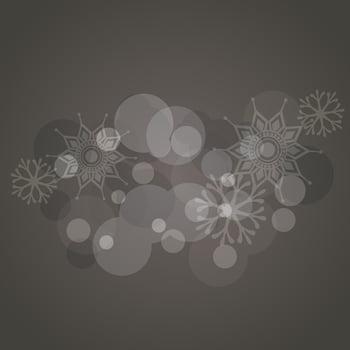 Abstract snowflake and circle decorated background. vector