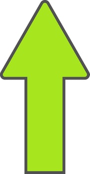 Flat illustration of an upward arrow. vector