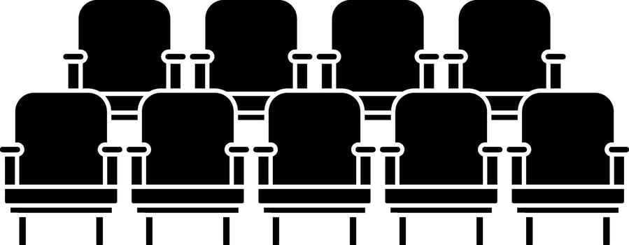 Sitting chair icon in cinema concept. vector