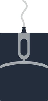 Mouse icon with wire in isolated. vector