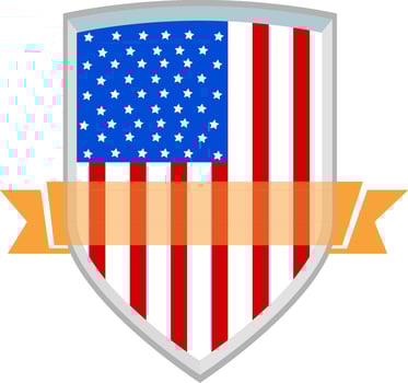 American flag on shield. vector