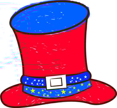 Flat icon of uncle sam's hat. vector