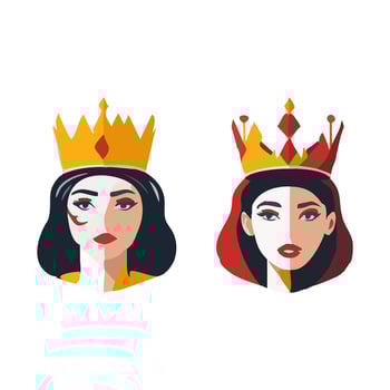 Portrait of queen wearing crown vector illustration