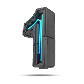 3d spaceship number with neon light effect, 3d rendering png