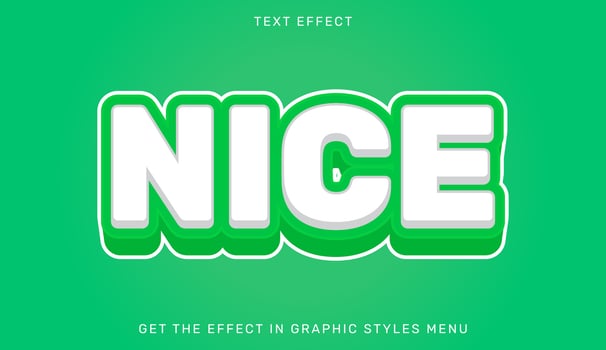 Nice editable text effect in 3d style. Text emblem for advertising, brand and business logo vector