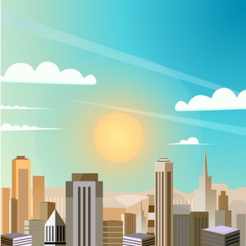 new york cityscape sunny skyscraper vector