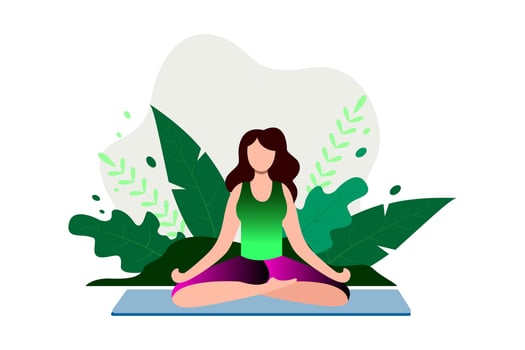 yoga meditation pose, Yoga exercise fitness therapy healthy vector