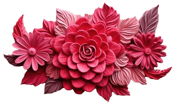 Pink and Rosegold 3D flower papercut wallpaper, Classic home decoration, 3D paper cut background, png