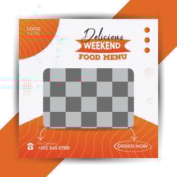 Food social media post banner design template. web food menu poster. vector