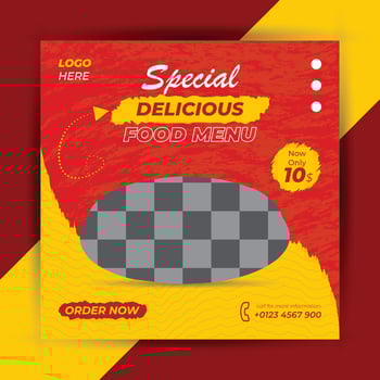 Restaurant pizza food poster design template for social media post. vector