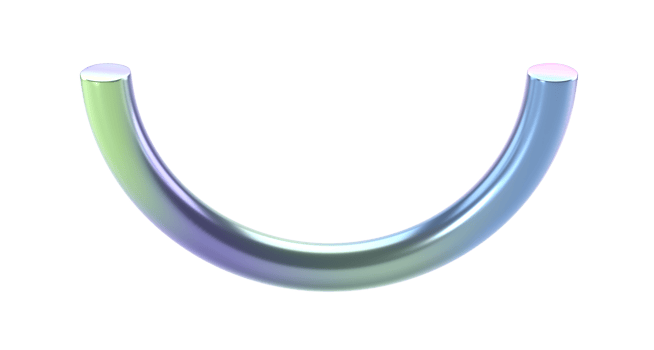 3d render shape metallic holographic abstract semiring. Glossy geometric primitive object half ring isolated transparent png. Iridescent trendy design png