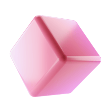 3d shape object block metal cube abstract geometric. Realistic glossy pink and lilac gradient luxury template decorative design illustration. Minimalist bright element mockup isolated transparent png