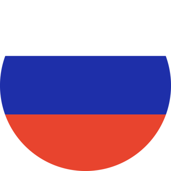 Russia flag. Circle shape. National symbol. Simple icon. png