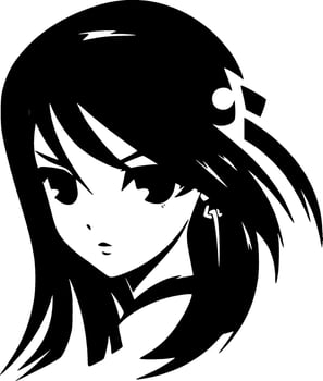 Anime, Minimalist and Simple Silhouette - Vector illustration