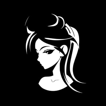 Anime - Minimalist and Flat Logo - Vector illustration